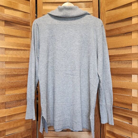 NorthStyle Gray Cowl Neck Long Sleeve Sweater Women L Rayon Polyester - Picture 2 of 11